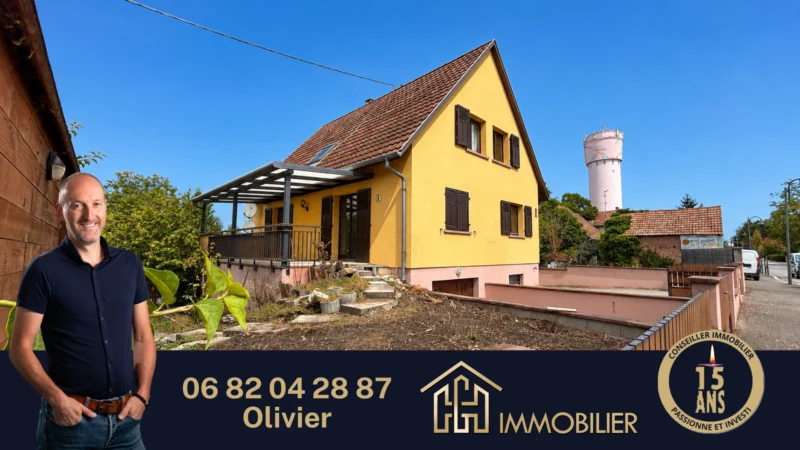 Ohnenheim maison familiale avec vaste jardin, terrasse couverte et sous-sol complet